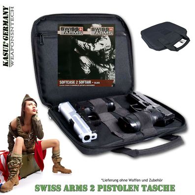 Waffentasche Swiss Arms für 2 Pistolen 32x26x4 cm Cordura Waffen Tasche