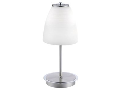 LED Tischleuchte Glasschirm rund Ø 16cm Weiß matt - schöne Nachttischlampe