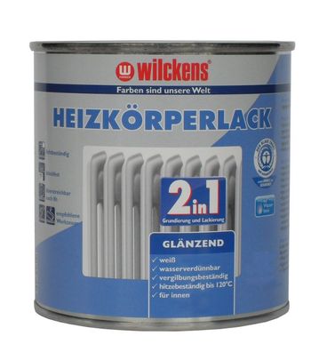 Wilckens 375 ml Heizkörperlack 2in1 Weiß Glänzend wasserverdünnbar für ca.4,5 m&sup2;