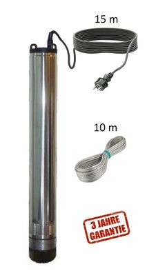 Automatik Tauchdruckpumpe Brunnenpumpe Edelstahl Multi X8 5,6 bar 15 m Kabel