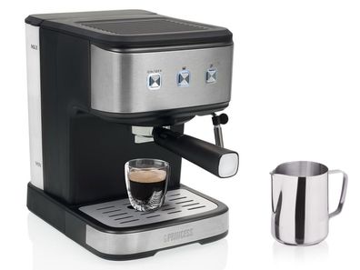 Siebträger- & Kapselmaschine mit Milchschäumer & Milchkännchen