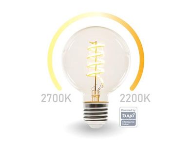 SMART-WI-FI-LED-LAMPE MIT Filament - Warmweiß & Intensiv Warmweiß - E27 - G95