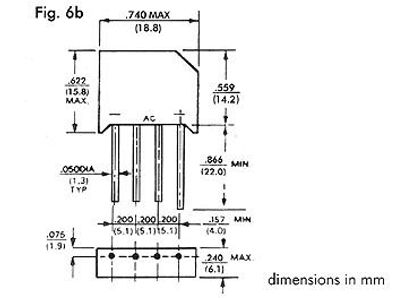 Brückengleichrichter 200V-6A (RS603)