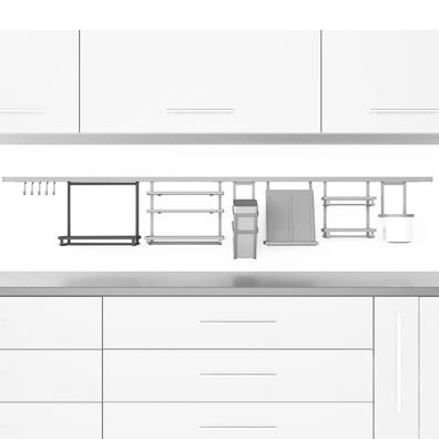 Emuca 5-Haken Set für die Küche, Stahl, Anthrazitgrau