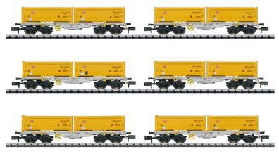 Trix 15075 Containertragwagen-Set Sgmmns 190 - Spur N - Neu