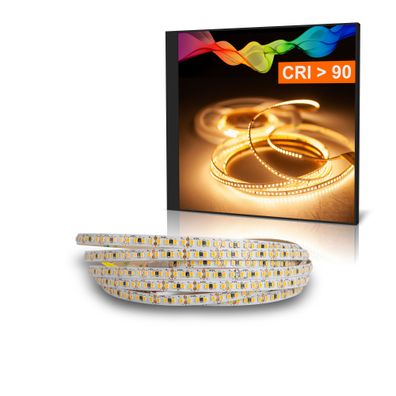 LED Strips Schmale Pro 5mm breit Warmweiß (2700K) 18W 3 Meter 12V IP20 CRI 92