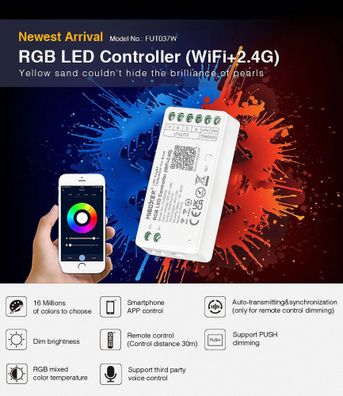 MiBoxer FUT037W RGB-LED-Controller (WiFi + 2,4 G)