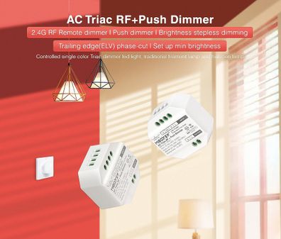 MiBoxer TRI-C1 AC Triac RF + Push Dimmer