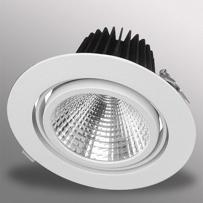 40W LED Einbaustrahler EXLITE-R 5000K Weiß schwenkbar Ø 175mm