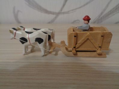 Erzgebirge Seiffen- Miniatur Bauer mit Schlitten