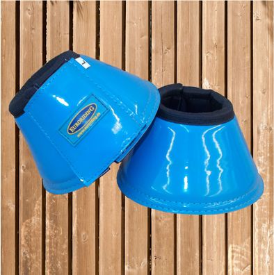 Euroriding Hufglocken Neopren Lack, Sprungglocken, blau Gr. L Farbfehler