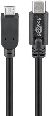 goobay USB 2.0 Kabel USB-C auf Micro-B 2.0 schwarz 0,6 m