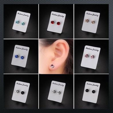 1 Paar Magnetische Ohrringe Strass Perlen Magnet Ohrschmuck 6 mm Ohrstecker