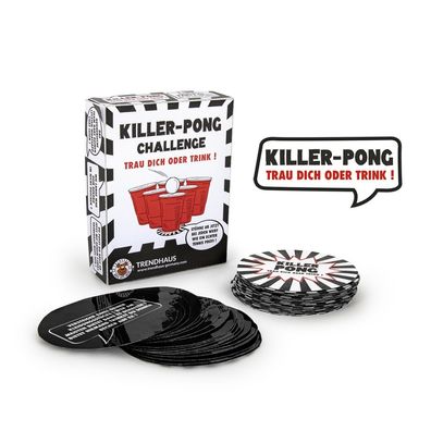 Trendhaus 955968 PARTY lustiges Trinkspiel "Killer-Pong Challenge" 100-teilig