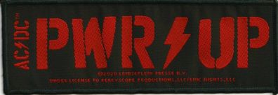 AC/ DC PWR UP gewebter Superstrip Aufnäher woven Patch 100% offizielles Merch