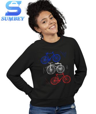 Sweatshirt Damen-French Flag Colors France Cycling Bike Cycling