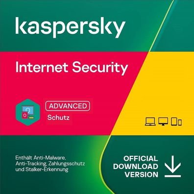 Kaspersky Internet Security 2022 3 PC-1 Jahr Multy Vollversion ESD Kein ABO