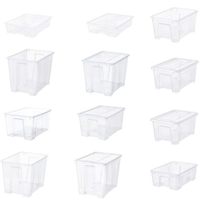 IKEA SAMLA Box/ Box mit Deckel/ Einsatz/ Deckel 5-65L Kiste Behälter Transparent