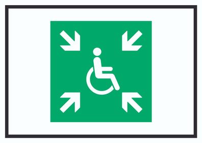 Sammelplatz für Menschen mit Behinderung Symbol Schild