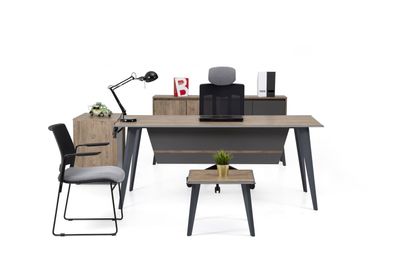 Ovali Büromöbel komplett 4-teilig Organic L3 Holzoptik