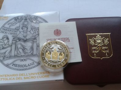 10 euro 2021 PP Vatikan Silber Gold (vergoldet) Vatikan Katholische Universität
