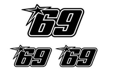 3x Startnummer 69 In Memory of Nicky Hayden