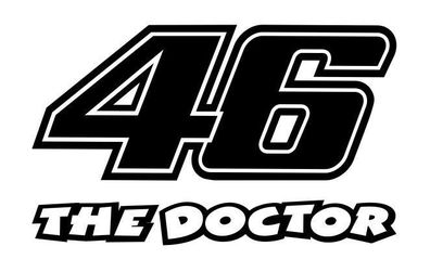2 x Startnummer Valentino Rossi 46 THE DOCTOR Aufkleber Moto GP Motorrad Auto