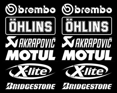 Motorsport Sponsoren Aufkleber Racing Set Brembo für Motorrad Auto