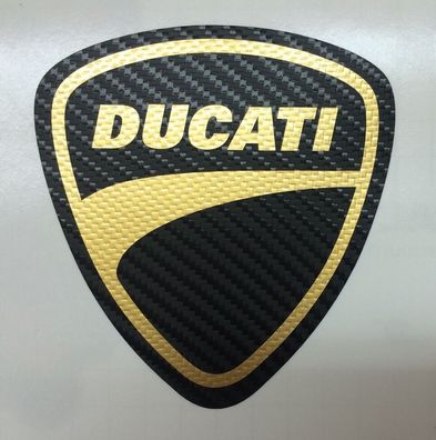 Motorsport Aufkleber Ducati Carbon-Schwarz Gold für Motorrad oder Auto