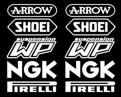 Arrow Shoei Motorsport Sponsoren Aufkleber Racing Set für Motorrad Auto
