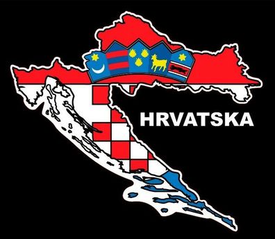 Auto Kroatien Aufkleber Sticker Hrvatska Croatia Flagge Fahne Landkarte grb