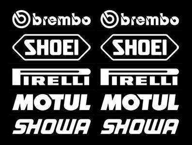 Motorsport Sponsoren Aufkleber Racing Set Brembo 3 für Motorrad Auto