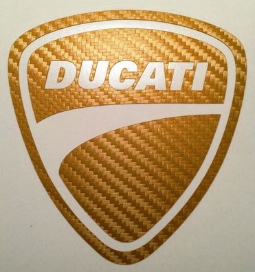 Motorsport Aufkleber Ducati Carbon-Gold für Motorrad oder Auto