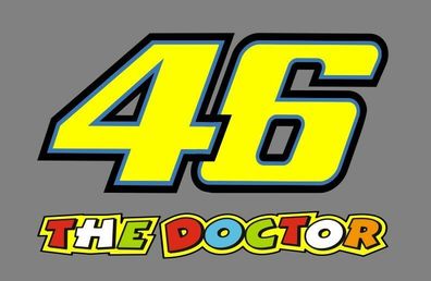 2 x Startnummer 46 Aufkleber Valentino Rossi THE DOCTOR