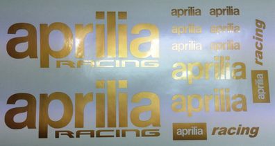 Gold Aprilia RSV Mille Racing Motorsport - Aufkleber Set für Motorrad