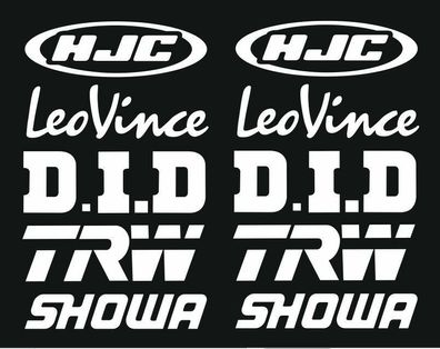 HJC Leo Vince Showa Motorsport Sponsoren Aufkleber Racing Set für Motorrad Auto