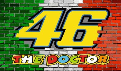 Wandbild Italien Flagge Mauer 46 Valentino Rossi The Doctor Aufkleber Tapete
