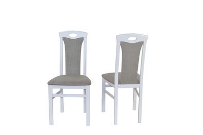Stuhl 4581 im 2-er Set Angebot, weiß, Sitz Kunstleder, Rücken Strukturstoff hellgrau