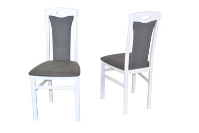Stuhl 4581 im 2-er Set Angebot, weiß, Sitz Kunstleder, Rücken Strukturstoff anthrazit