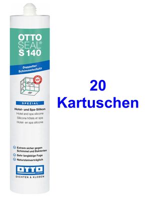 Ottoseal S140 Schwimmbad und Naturstein-Silicon 20 x 310 ml Doppelter Schimmelschutz
