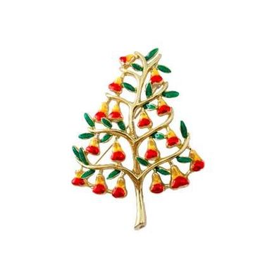 Goebel Fitz and Floyd Fitz & Floyd Christmas Collection Brosche - Baum Gold mit ...