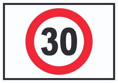 Tempo 30 km/ h Geschwindigkeitsbegrenzung Schild Symbol