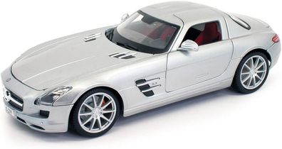Maisto 31389 - Modellauto - Mercedes SLS AMG (silber, Maßstab 1:18) Auto Modell