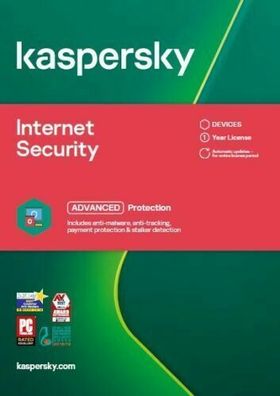 Kaspersky Internet Security 2022 1, 3, 5 oder 10 Geräte - Versand per Email