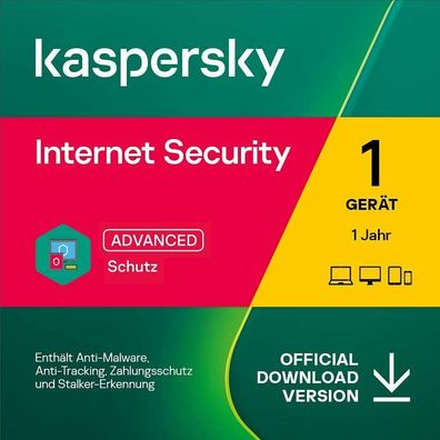 Kaspersky Internet Security 2022 1 PC / 1 Jahr Upgrade Sofortversand