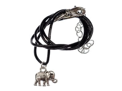 Elefanten Kette Halskette Miniblings Elefant Elefantenkette Safari Zoo Leder