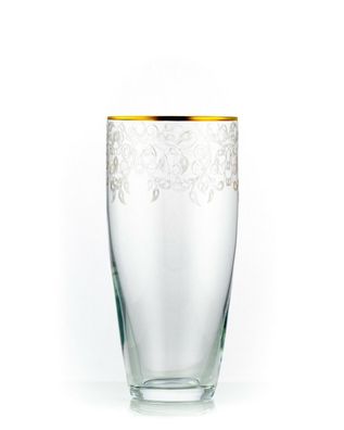 Vase Gold Gravur 250 mm Kristallvase Bohemia Crystalex