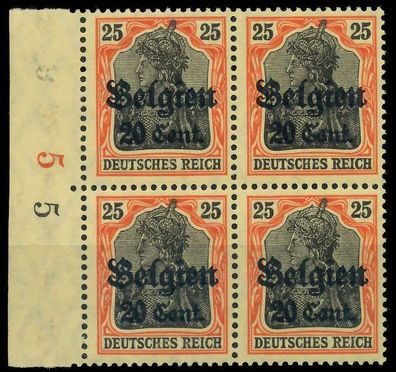 BES. 1WK Landespost Belgien Nr 17 postfrisch Viererbloc X45A8D2