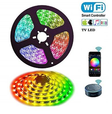 5 Meter LED Stripe Band RGB Beleuchtung Kette Bluetooth TV Band App steuerbar