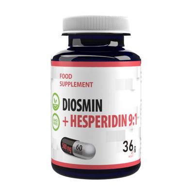 Hepatica Diosmin Hesperidin 500mg 60 Vegan Caps.